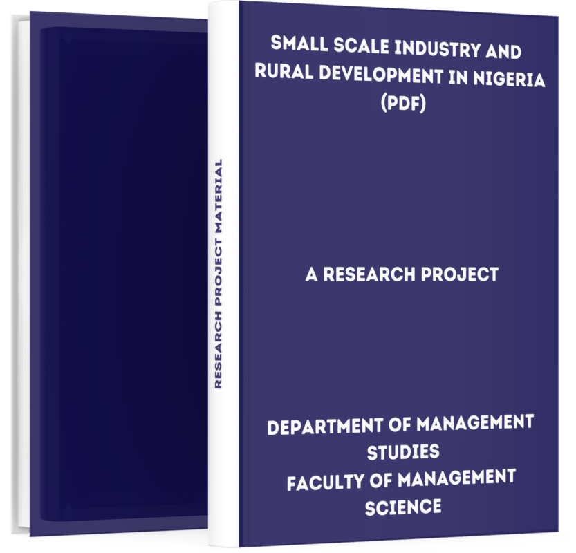 Small Scale Industry And Rural Development In Nigeria (PDF)