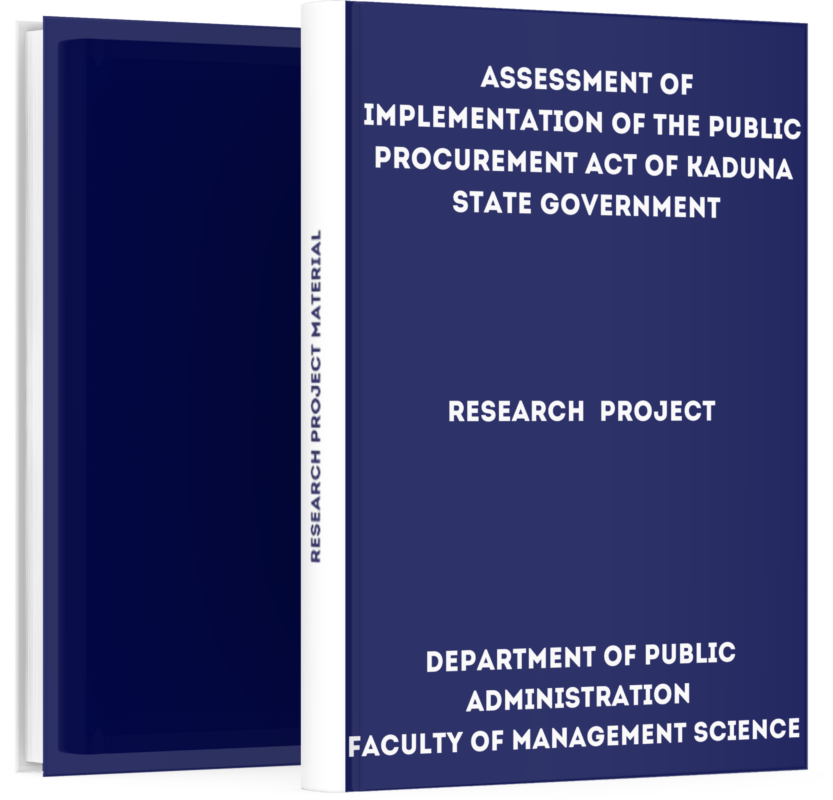 Assessment of Implementation of the Public Procurement Act of Kaduna