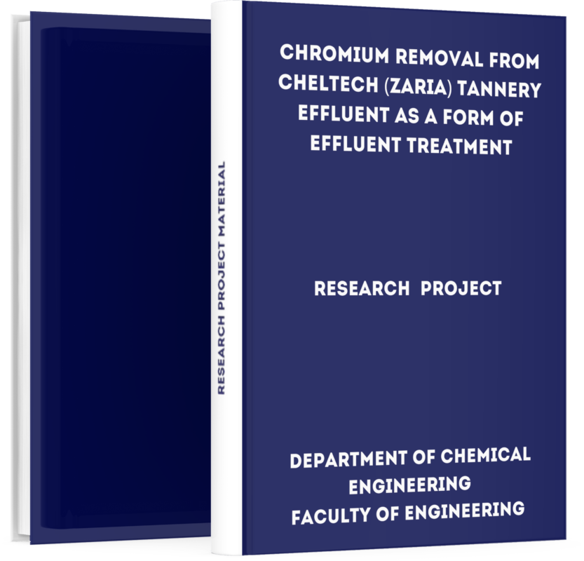 Chromium Removal from Cheltech (Zaria) Tannery Effluent as a Form of ...